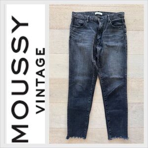 MOUSSY Vintage Distressed  Skinny Jeans in Black / gray Denim 30 stretch